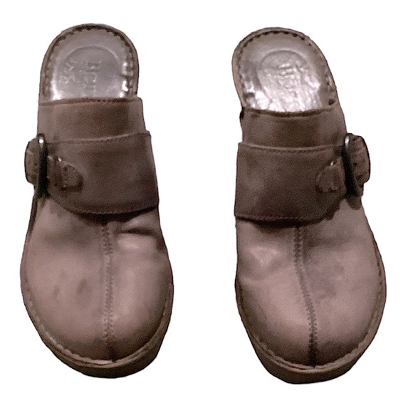 Born Leather Slip On Mule Clogs Heeled 8 - Picture 2 of 12